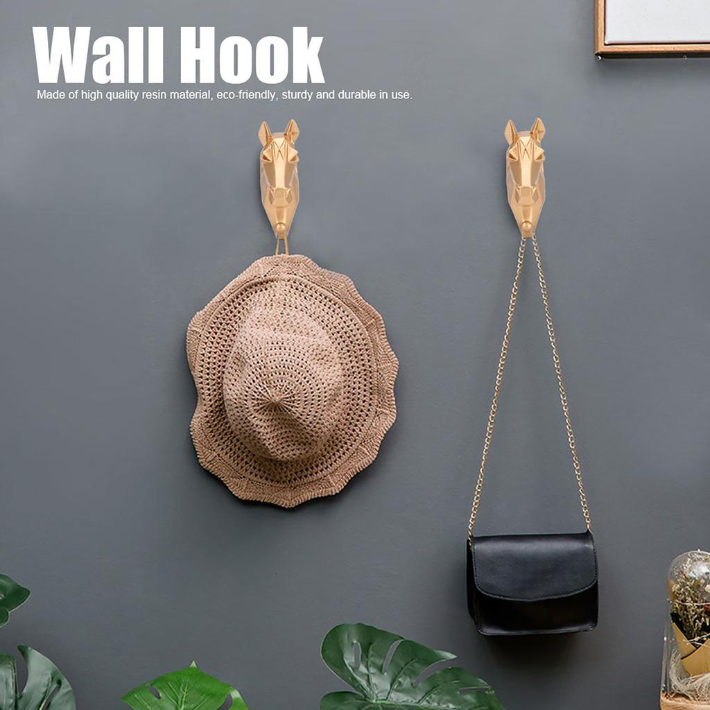 Resin Distinctive Style Animal Shape Bathroom Wall Towel Hanging Hook Coat Hat Keys HangerHorse
