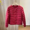 Convertible Round Neck/V-Neck Women's Slim Lightweight Down Jacket - 90% Duck Down, Warm, Packable, Short Outerwear.