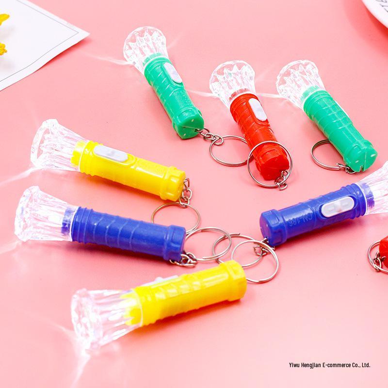 Transparent Mini Flashlight Keychain Pendant - Portable Outdoor Luminous Torch Gift