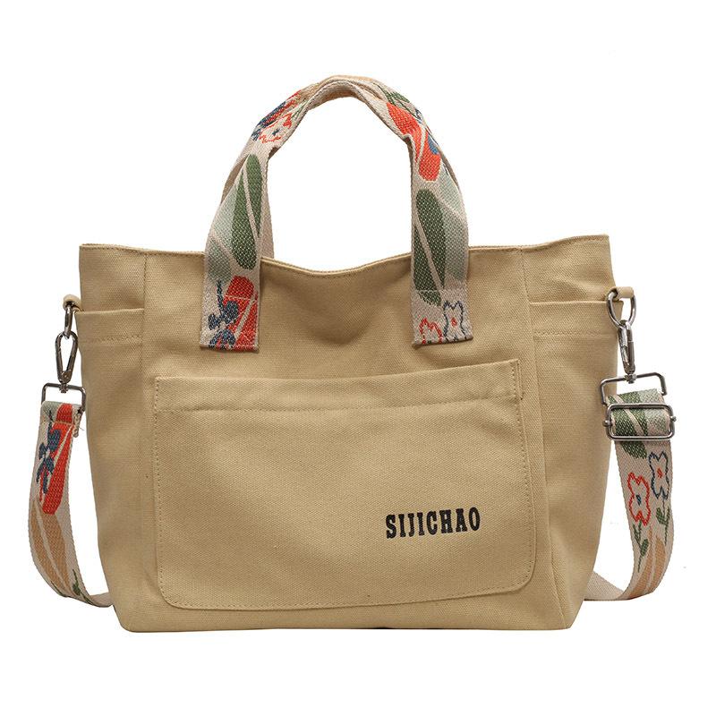 Fashion Versatile Messenger Bag 2025 New Light and Simple Commuter Messenger Bag Women's Canvas Student Class Shoulder Bag