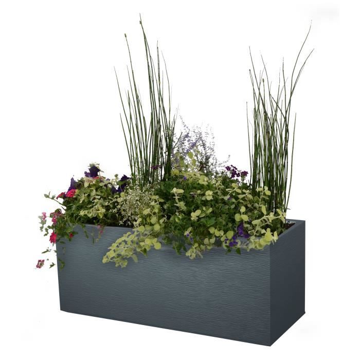 Planter - EDA - Graphite - 98 L - 99.5 X 39 X H. 43 Cm - Anthracite Grey