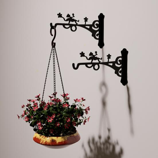 Wall Plant Hanger Metal Coated Wall-mounted Hook Rust-Proof Indoor Outdoor Bracket
