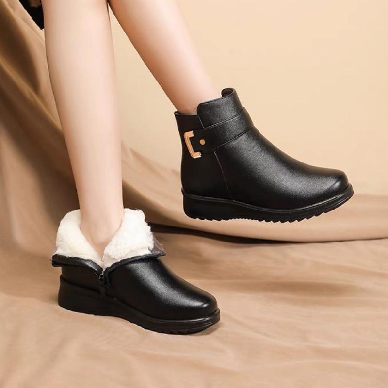 Women's Shoes Plush Women Ankle Boots Non Slip Keep Warm Snow Boots Winter Side Zip Women Boots Comfortable  De Mujer