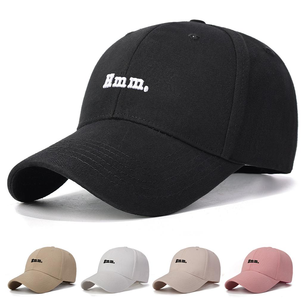 Korean-Style Retro Four-Season Washed Cotton Baseball Cap With Letter Embroidery, Unisex Hard-Top Simple Casual Dad Hat