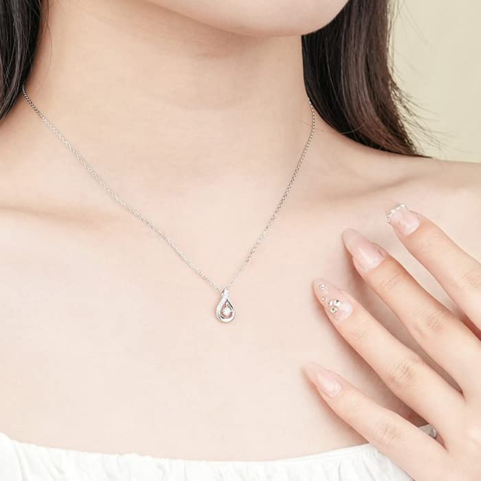 Dangling Teardrop Popular for 925 Platinum Coating [gulamu Jewelry] Necklace, Shape, Women, Hypoallergenic, Silver,