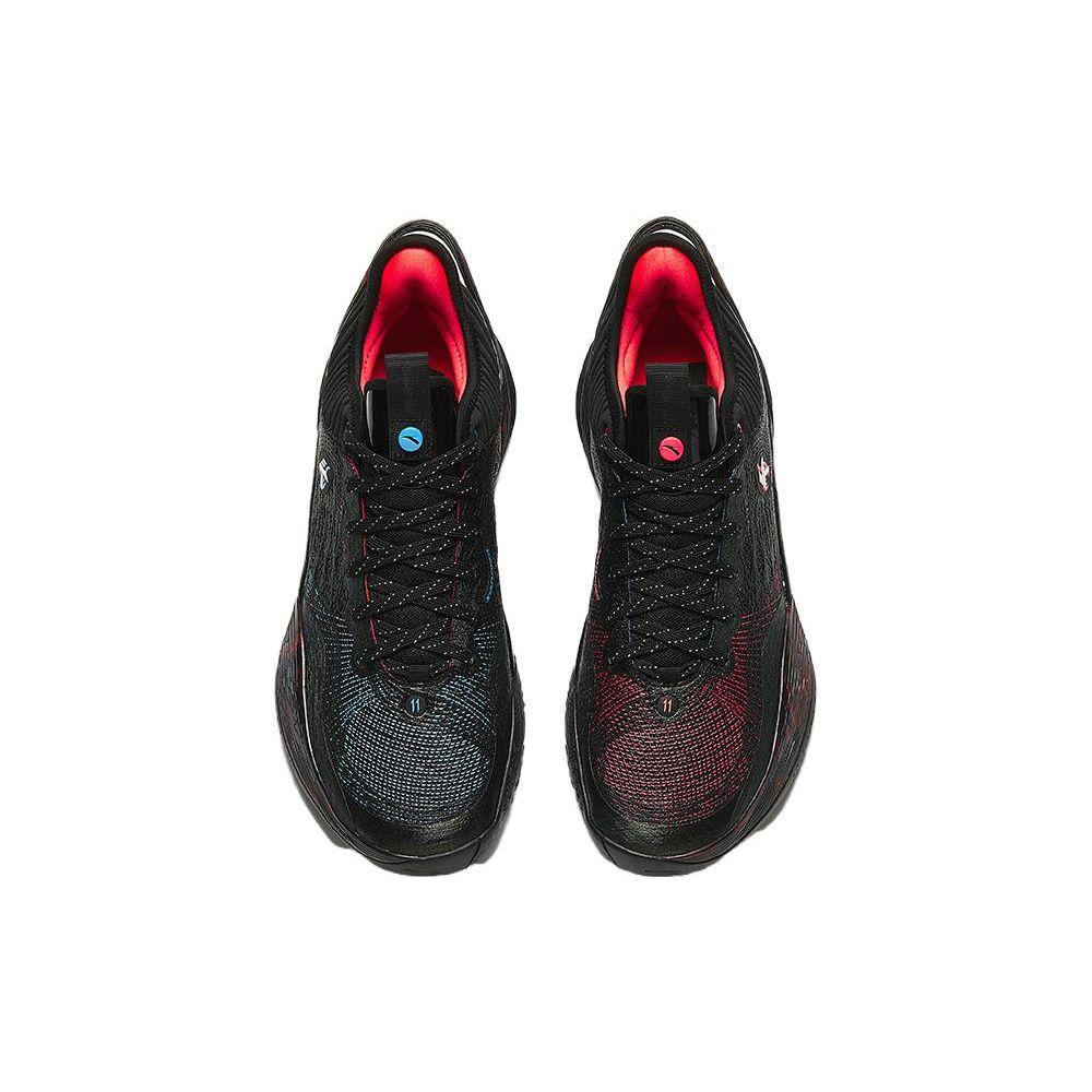 Anta Three Points Rain 1ª Generación Llama Oscura Hielo y Fuego Tejido Yin Yang Absorción de Impactos Transpirable Zapatillas de Baloncesto de Caña Baja 912341102-1