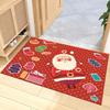 Christmas Cartoon Carpet Mat Rug Santa Reindeer Snowman Home Decoration Festive Entryway Decor Floor Mat with Merry Christmas