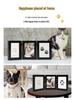 Pet Paw Print Memorial Photo Frame with DIY Ink Pad for Cats and Dogs - No Wash Needed