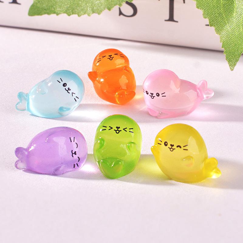 10-50pcs Mini Luminous Seal Home Decor Landscaping Resin Crafts Glowing Seals Garden Fish Tank Miniatures Ornaments Decoration