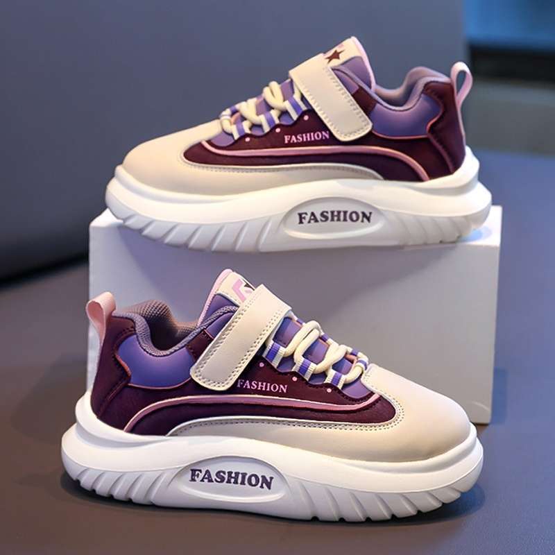 Girls Shoes 2025 Spring New Children's Soft-soled Sports Shoes Medium and Large Children and Girls Non-slip Lightweight Casual Board Shoes