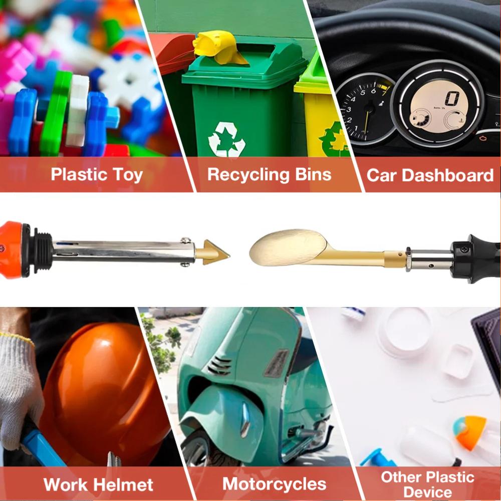 Pro Plastic Repair Soldering Iron 220V/110V for Car Bumper & Damaged Plastic Temperature Adjustable Include PP/PE/ABS/PVC Solder
