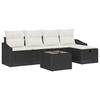 VidaXL Ensemble de canapé de jardin 6 pièces avec coussins Noir Poly Rattan 3360598