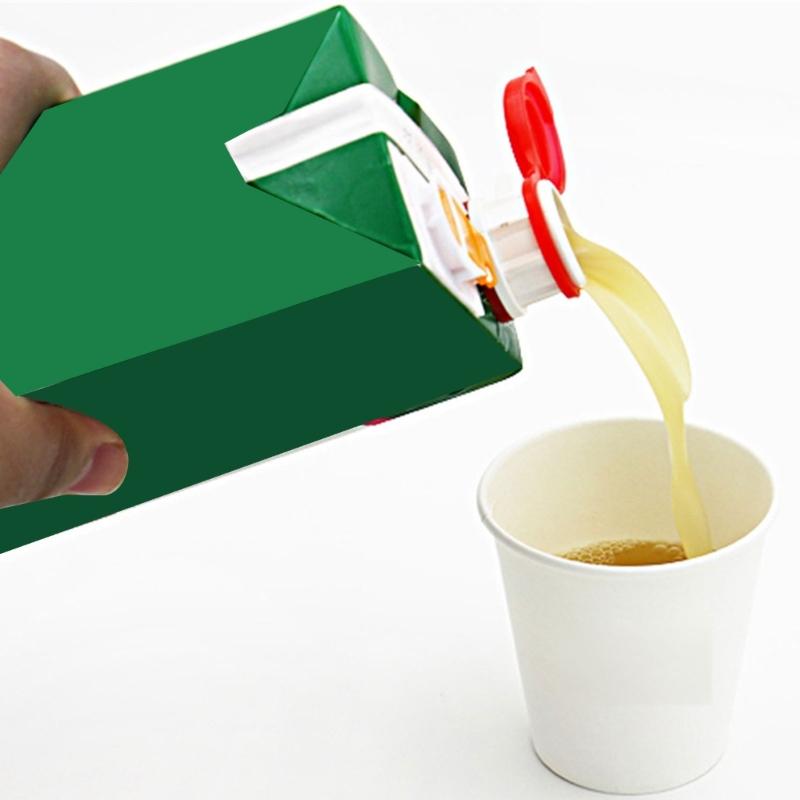 Carton Drink Spouts With Protective Cover Food Safe Silicone Spill Prevention Device For Home Travel Camping Essential