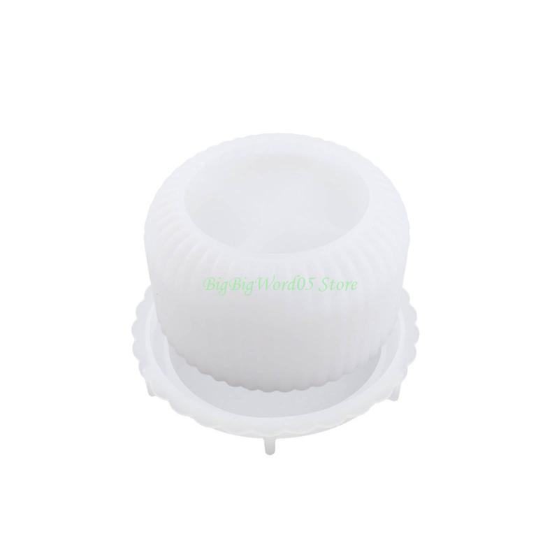 24TE Holder Resin Molds Round Silicone Cup Mold Resin Casting Mould for Crafting DIY Dining Table Centerpieces Decors