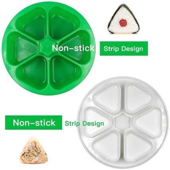 Stampo per Onigiri Triangolare 6 in 1, Stampo per Palline di Riso per Sushi di Grado Alimentare, Stampo Fai-da-te Antiaderente per Riso per Pranzo Bento, Utensile da Cucina Lavabile in Lavastoviglie
