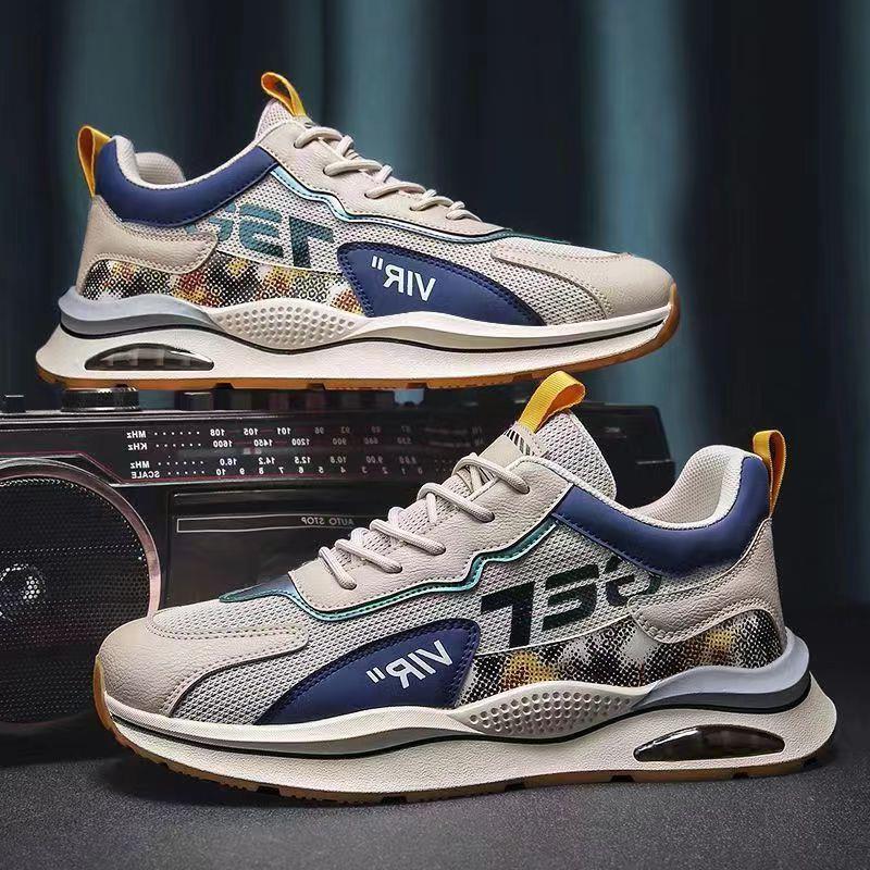 

Чоловіче взуття спортивне та для відпочинку повітряна подушка весна та літо нове сітчасте дихаюче з єднання студенти м яка підошва плоска підошва біг подорожі 39 бежевий