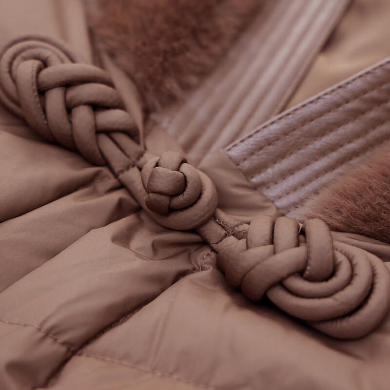 Women's Chinese Style Plush Splice Down Jacket