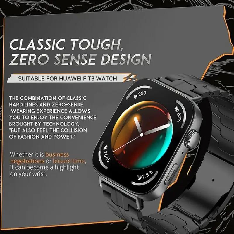 Luxury Titanium Strap For Huawei Watch Fit4Pro/Fit4/Fit3 Men Business Alloy Bracelet For HUAWEI WATCH FIT4 FIT3 WristBand Correa
