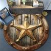 Star Emblem Round Area Rug,Carpet Rug for Living Room Bedroom Sofa Playroom Decor,Non-slip Floor Mat