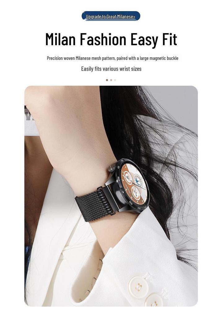 Huawei GT6/Watch 5 Press-Type Milanese Mesh Strap - Upgrade Version