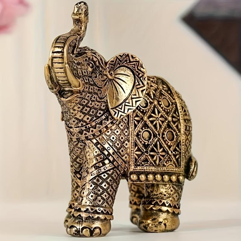 Attrazione Retrò Ricchezza Resina Elefante Scultura Fortunata Antica Artigianato per Casa Scrivania Ornamenti Giardino Esterno Bonsai Decorazione Regalo