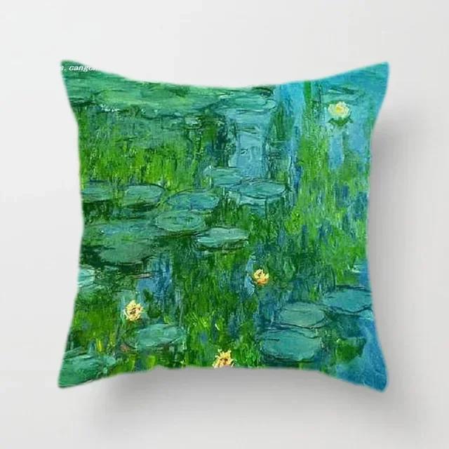 

Ван Гог Масляная живопись Наволочка Домашняя декоративная Полиэстеровая наволочка Подсолнухи Автопортрет Звездная ночь Принт Наволочка 16x16Inch