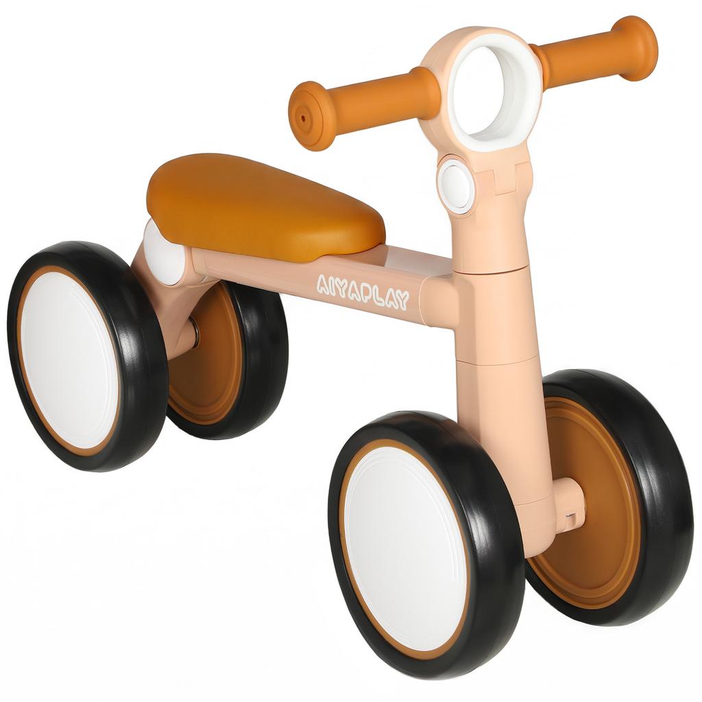 Balance Bike, Lightweight Baby Balance Bike with Foldable Design, Adjustable Seat, No Pedal for 1–2 Years, Pink