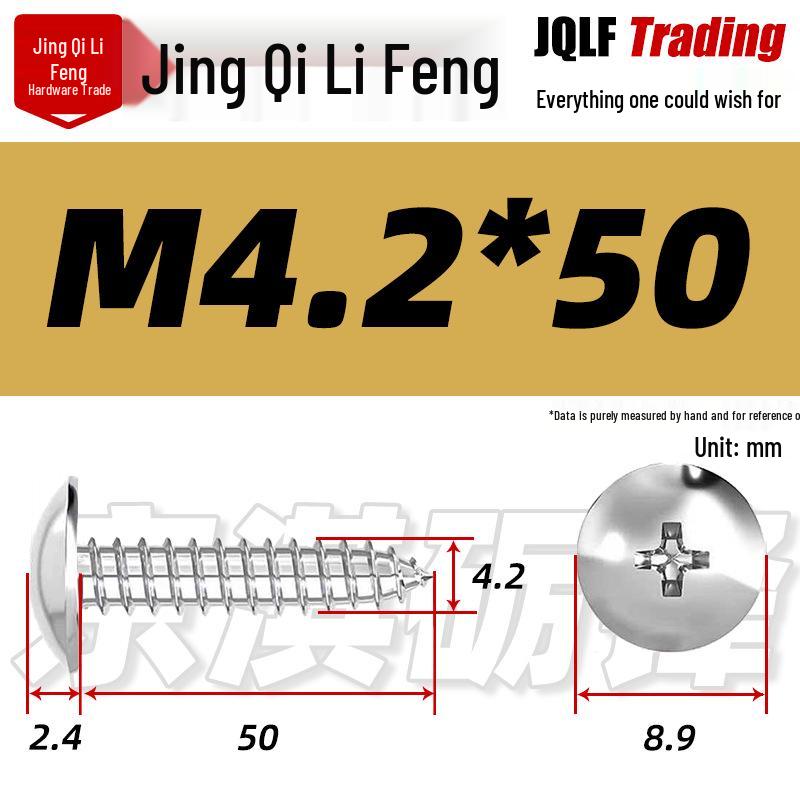 Flat Head Phillips Stainless Steel Self-Tapping Screw M3-M5 for Furniture and Wood.