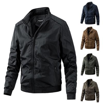 Nuevo Abrigo Reversible de Color liso con Clip de algodón para hombre, chaqueta con cuello