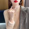 One-piece fleece sweater women's autumn and winter new fleece thickened bottoming shirt with warm knitted semi-turtleneck top