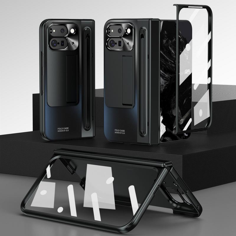 

Со стилусом, все включено, закаленное стекло, чехол для Google Pixel 10 Pro Fold 9 Pro, складной держатель, противоударный прозрачный чехол для телефона + ручка Google Pixel 9 Pro Fold чёрный