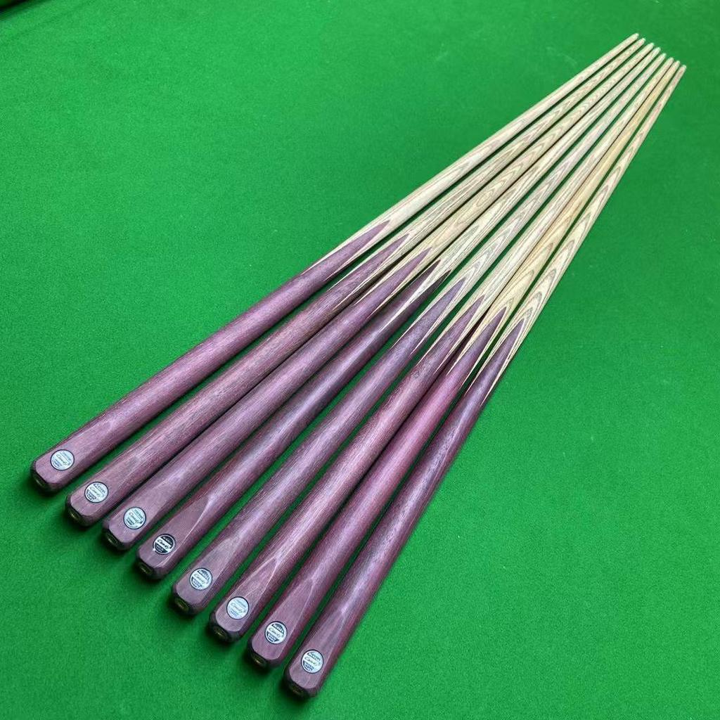 Mystery Shooter Full-Size Handmade Snooker and Pool Cue, Small Head, Black Eight Design, 16 Colors Available