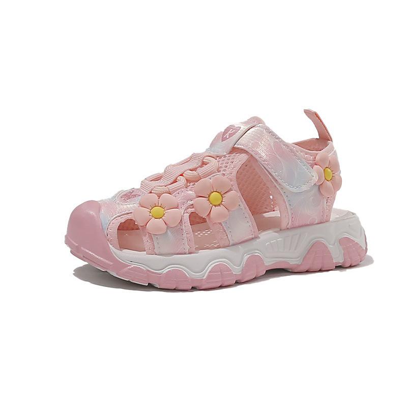 2026 Children's Cute Flower Summer Sandals - Comfortable, Versatile, Outdoor Wear with Magic Sticker and Bright Colors.