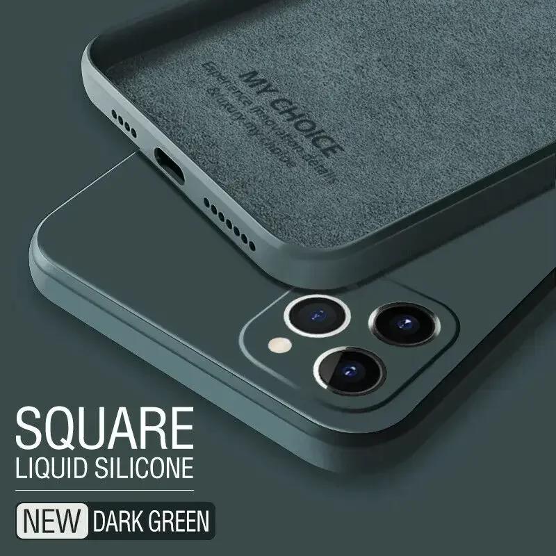 Luxury Square Silicone Case For Samsung Galaxy S24 S23 S22 S21 S20 FE Plus M31 A31 A51 A71 A53 A54 5G Note 20 Ultra Soft Cover