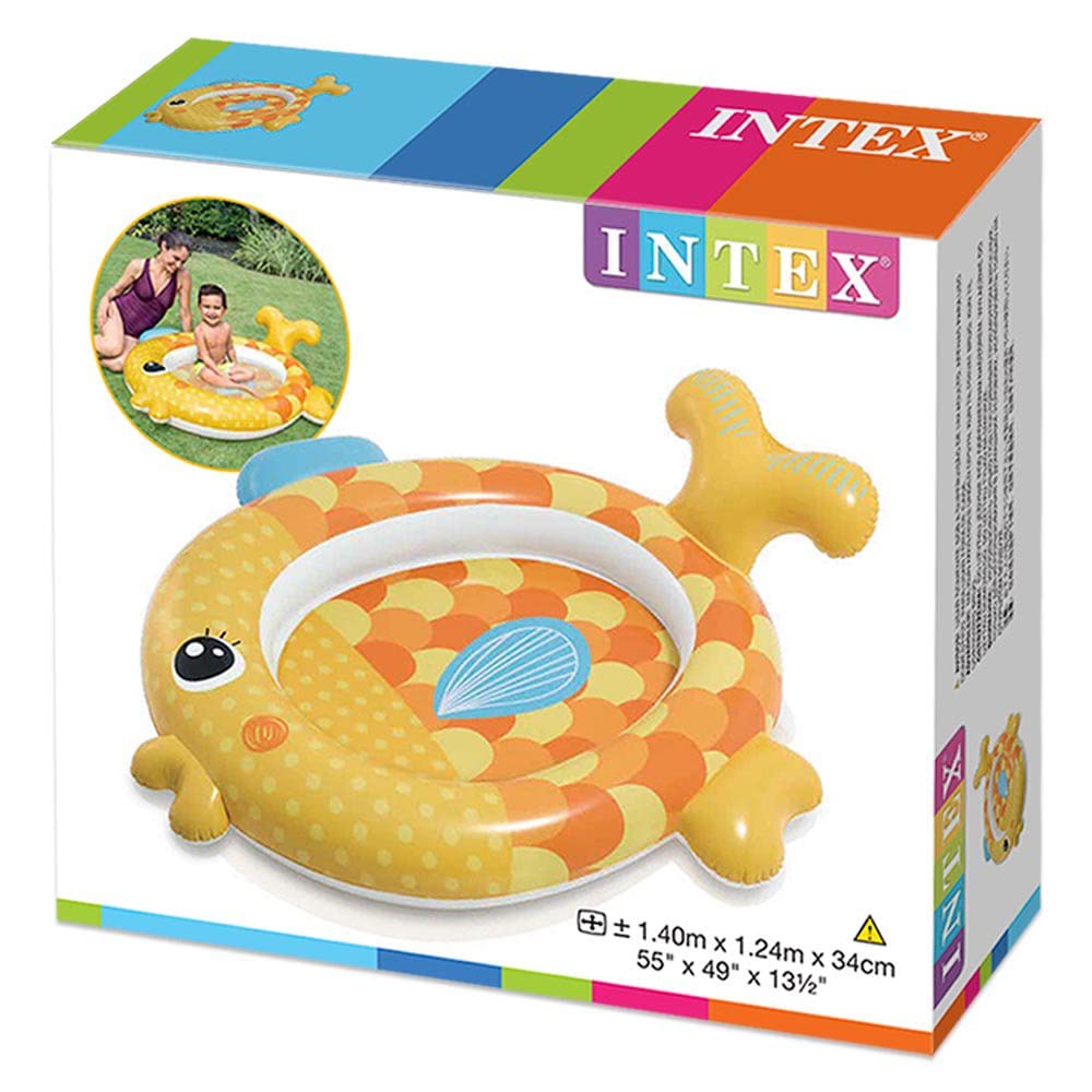 INTEX Freundlicher Goldfisch Baby Pool, 140 x 124 x 34 cm, 57111 [Offizielles japanisches Produkt]