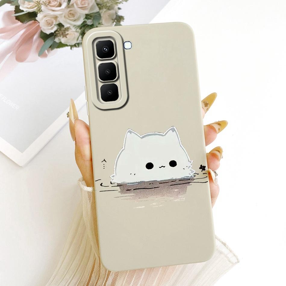 For Infinix Hot 70 X6895 Cute Cat Flower Cartoon Phone Case For Infinix Hot70 Soft Silicone Covers Bumpers