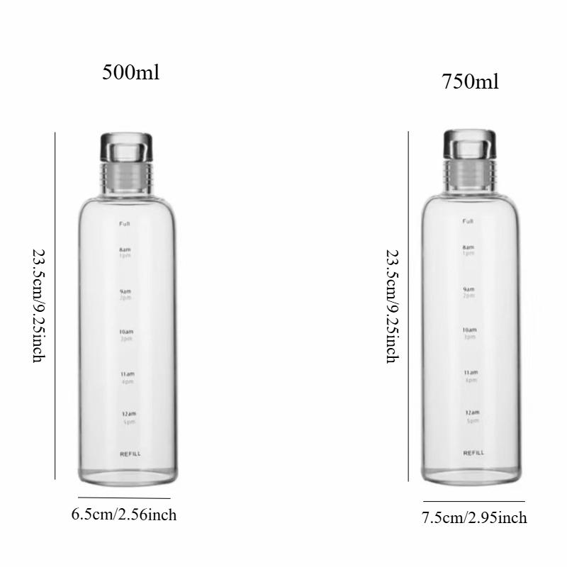 Transparent Plastic Water Bottle Time Marker Creative Large Capacity Leakproof Milk Cup Drinkware Kid School Gym Sport