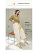 Frühling/Sommer 2026 Damen High-Waist Weitbeinige Lässige Hose - Vielseitiger Trendiger Cropped-Stil