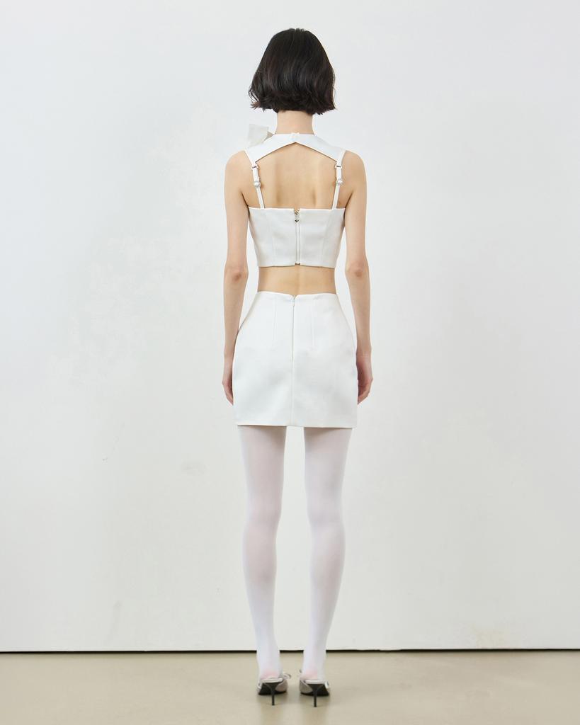 Leobyui White Satin Skirt