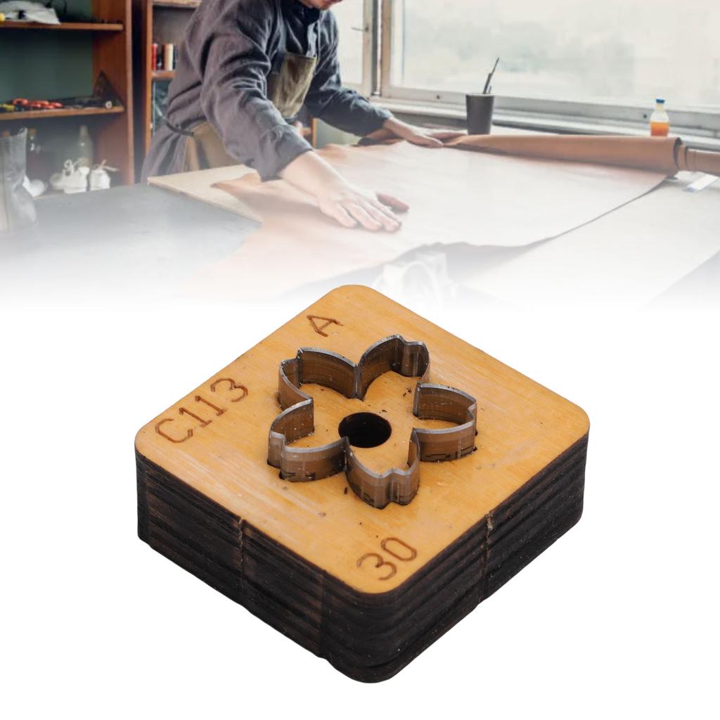 Wykrojnik do cięcia skóry w kształcie kwiatu   Drewno Stal węglowa Kształt kwiatu Forma do wycinania skóry do rzemiosła