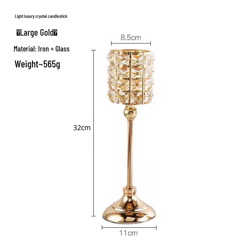 Crystal Candle Holder - Elegant Wedding & Banquet Decoration