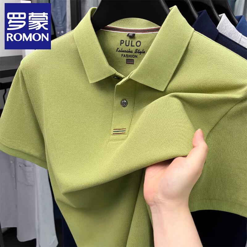 Мужская футболка-поло Romon из чистого хлопка с коротким рукавом 2XL