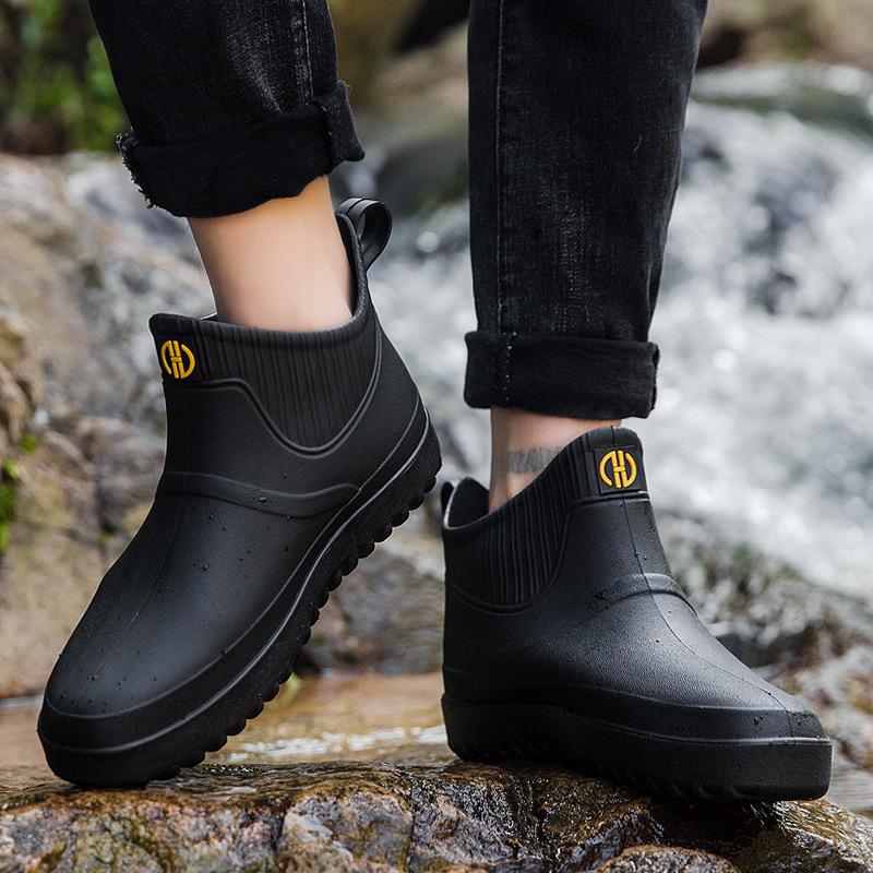 

Летняя обувь для воды короткие дождевые ботинки анти-мужские галоши модные резиновые ботинки с низким верхом дождевые сапоги 45 yards mesh model standard code чёрный