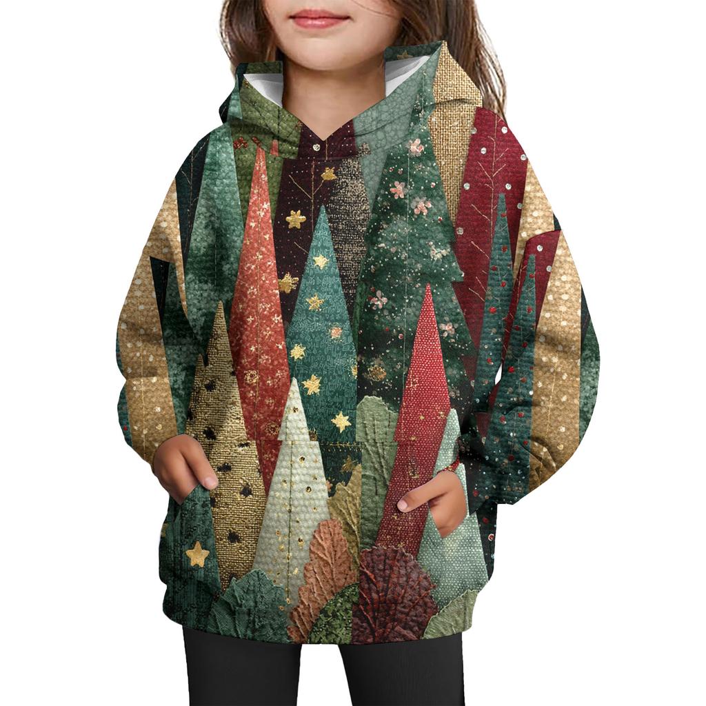 Jenters hettegenser med batikkmønster - Pullover med trykk