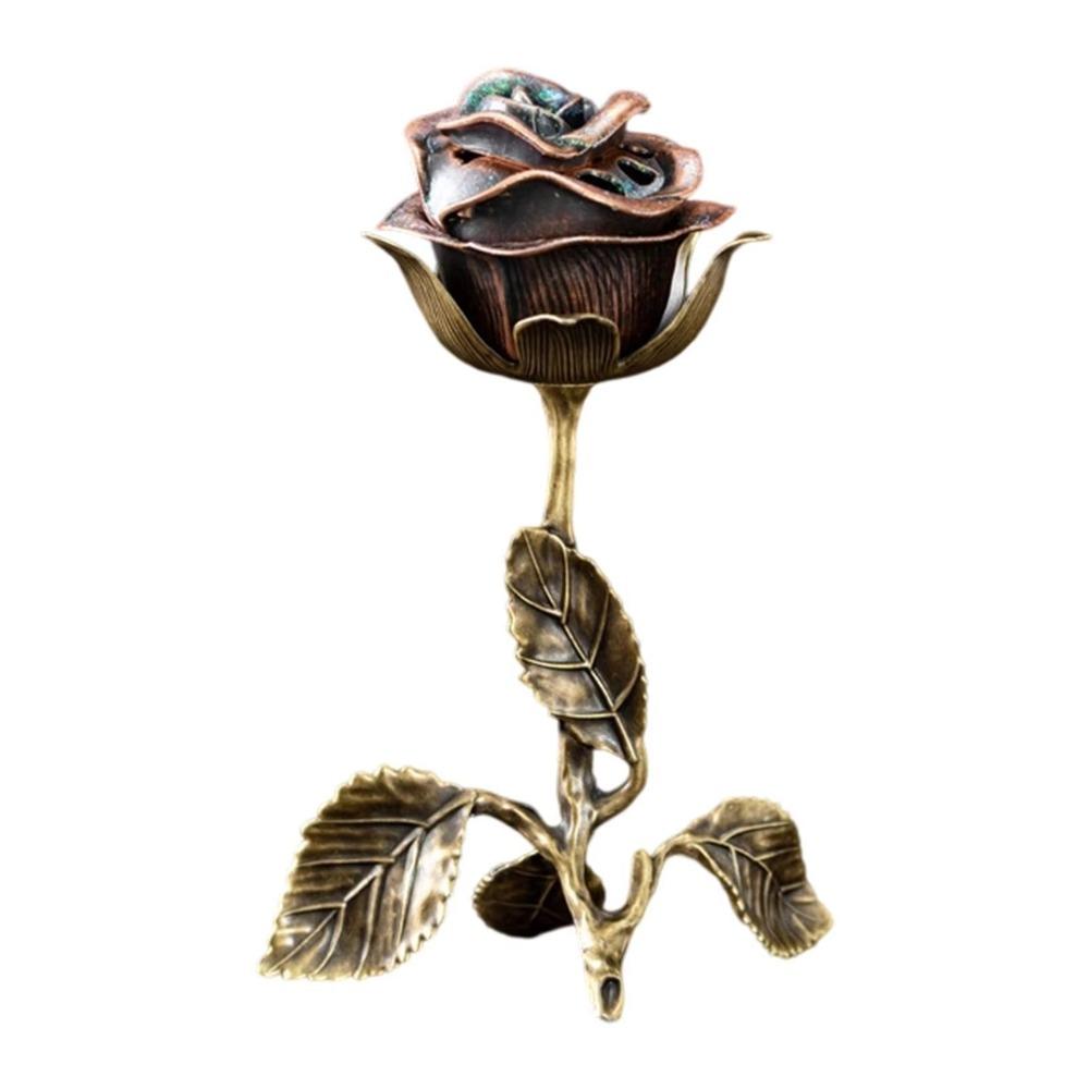 Handcrafted Incense Burner Sturdy Incense Holder Romantic Rose Statue Gifts Living Room