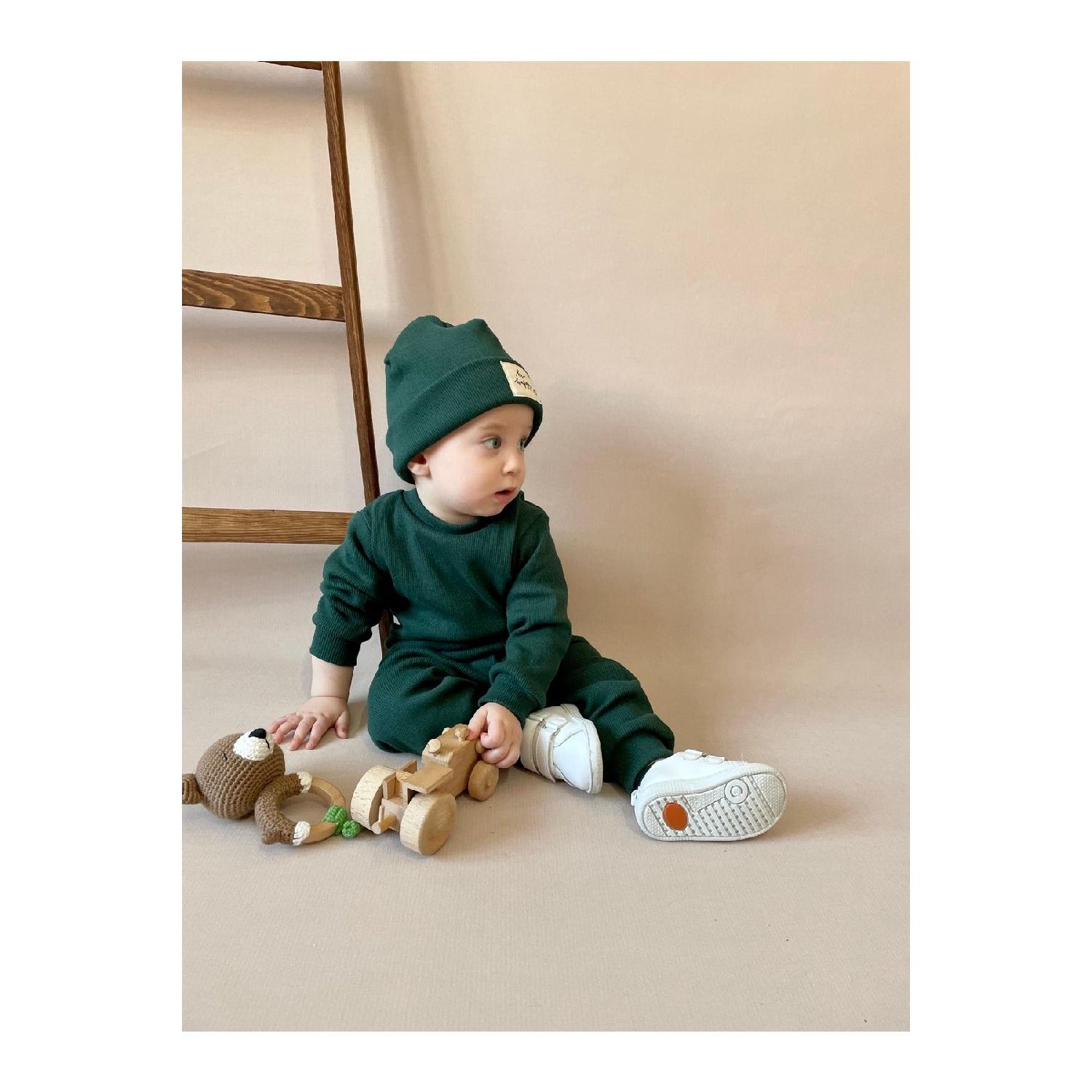 

Cotton Beret 3-piece Set Baby And Child Nefti Green 3-6 AY зелений