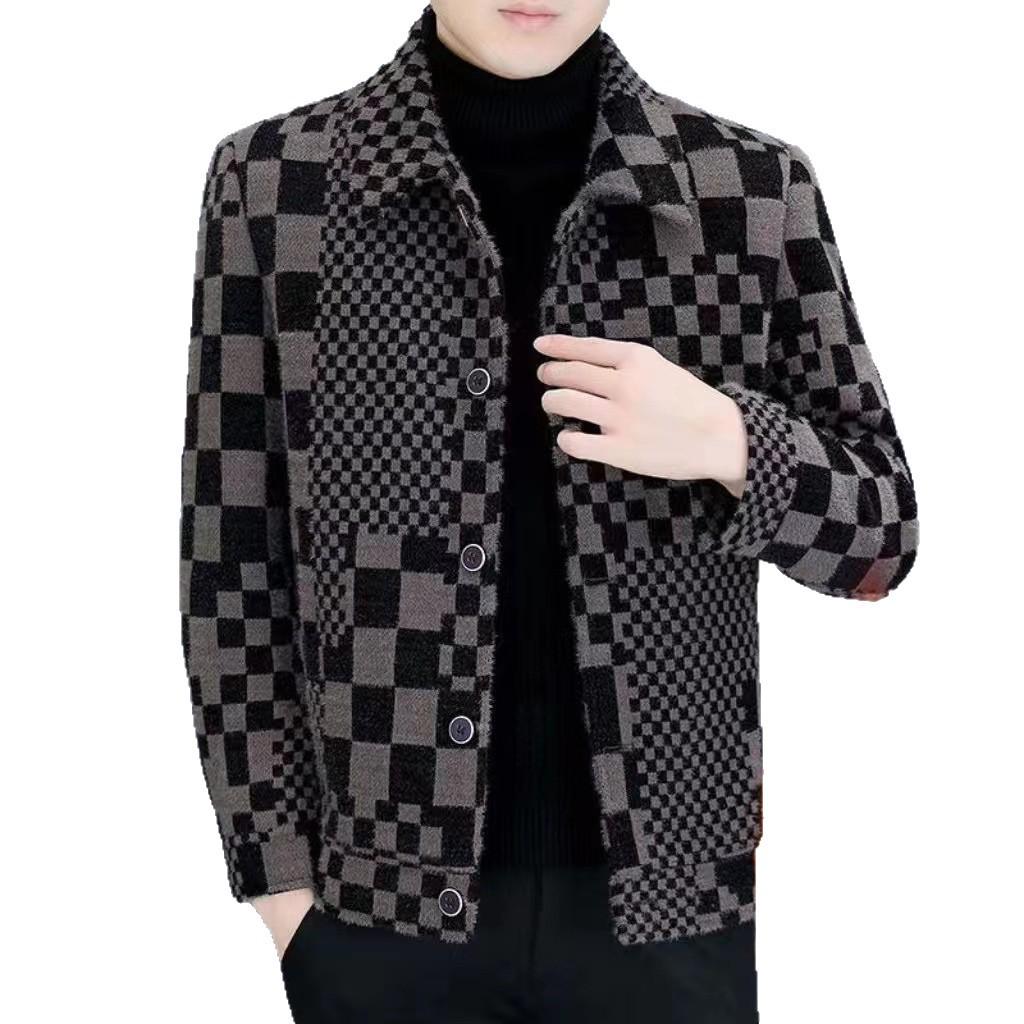 2025 Men's Wool Blend Lapel Coat: Versatile Thickened Autumn/Winter Jacket