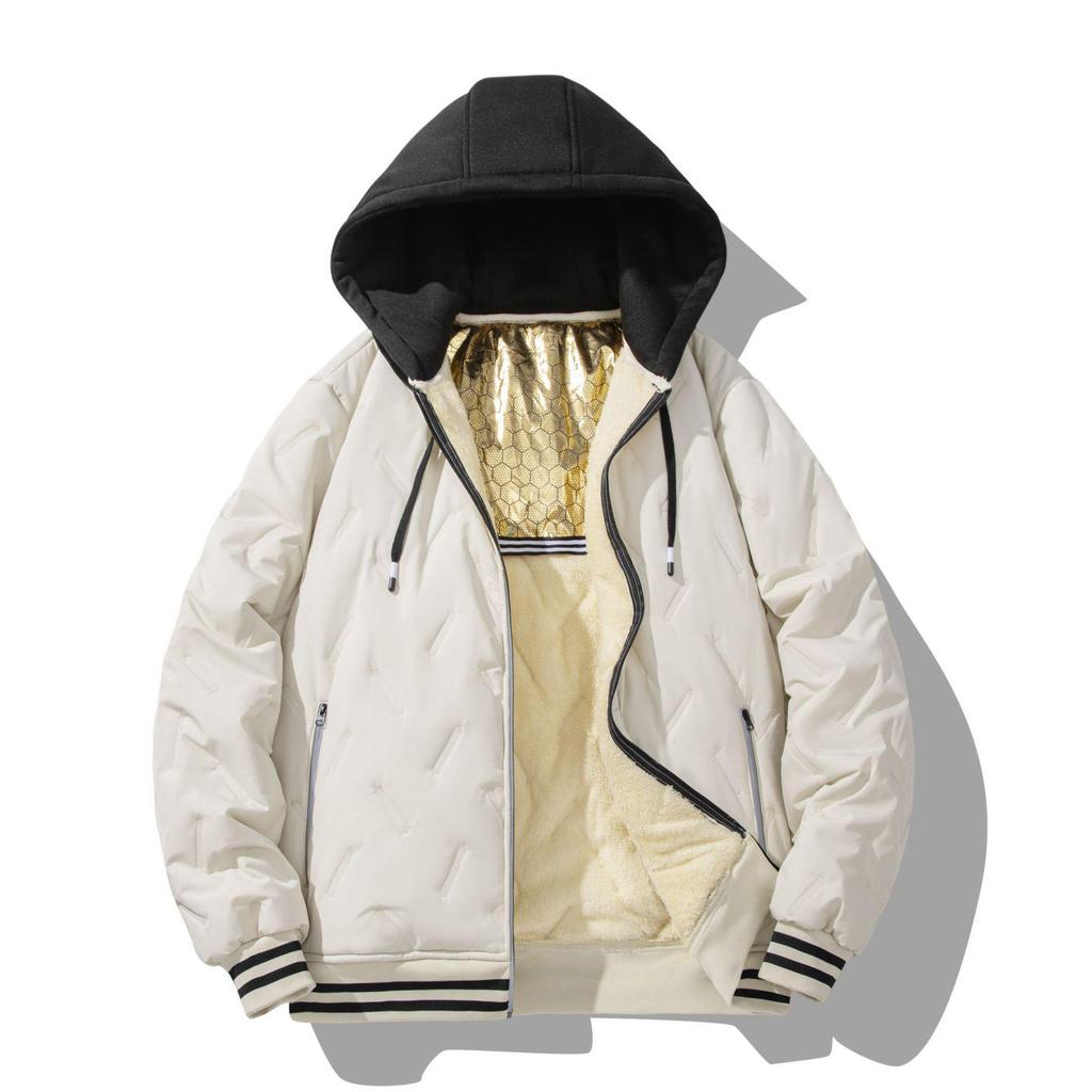 Plus Size European American Hooded Men's Ultrasonic Down Cotton Vest Jacket