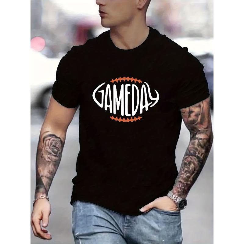 

Футболка с принтом GAMEDA, Футболки для мужчин, Повседневная футболка с коротким рукавом для лета S чёрный