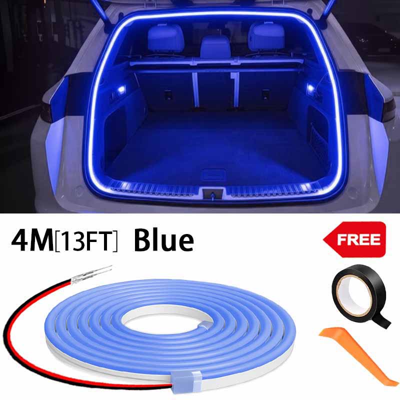 Car high brightness trunk lighting ambient light interior decoration LED wiring free automatic sensing tailgate light strip